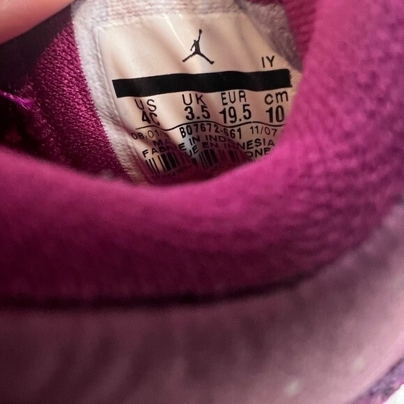 Air Jordan Jordan’s Baby Girl Pink and Purple Dot 4C - Picture 8 of 9